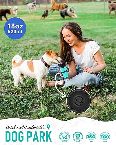 Miniatura 2 de lesotc - Botella de agua para perros, dispensador de agua portátil de viaje a prueba de fugas, botella para mascotas sobre la marcha, accesorios de