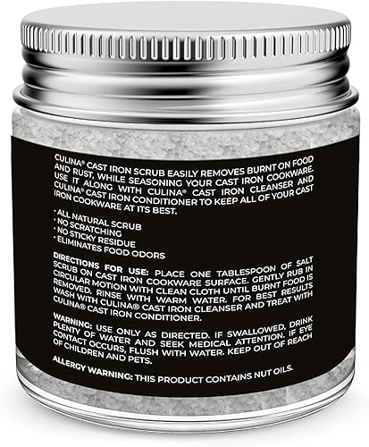 Miniatura 2 de Culina Exfoliante de limpieza y restauración de hierro fundido | Elimina el óxido sin rayar y cuidar antes de limpiar, lavar y condimentar | 100%