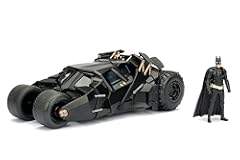 Jada Toys DC Comics 2008 The Dark Knight Batmobile with Batman Figure 1&colon;24 Scale Metals Die-Cast Collectible Vehicle Boys Metals 2008 Multicolor Standard