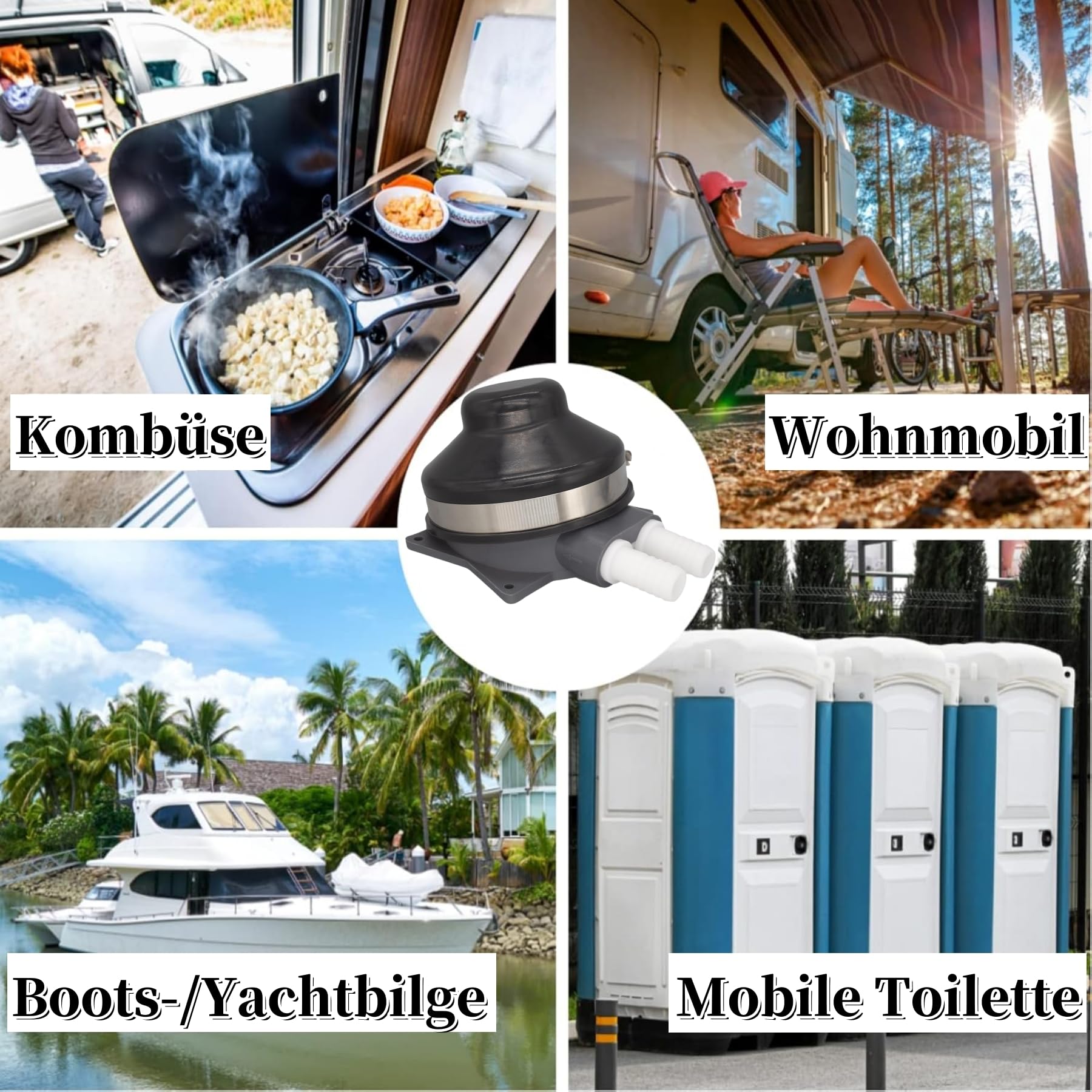 Manuelle Fußwasserpumpe Fuß Betrieben Pumpe passt für Boot Yacht Bilge Kombüse Wohnwagen Wohnmobil Toilette Camping