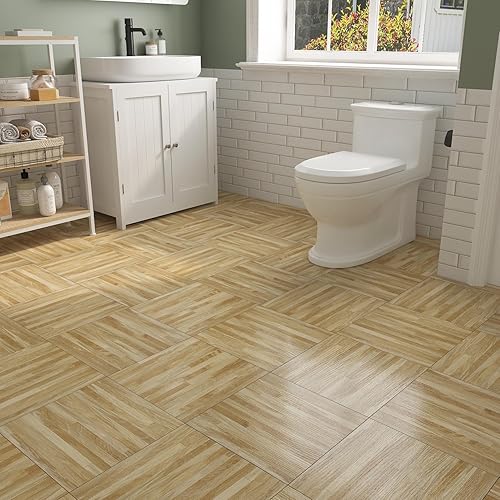 Livelynine 32-Sheet Vinyl Flooring Wood Grain Peel and Stick Floor