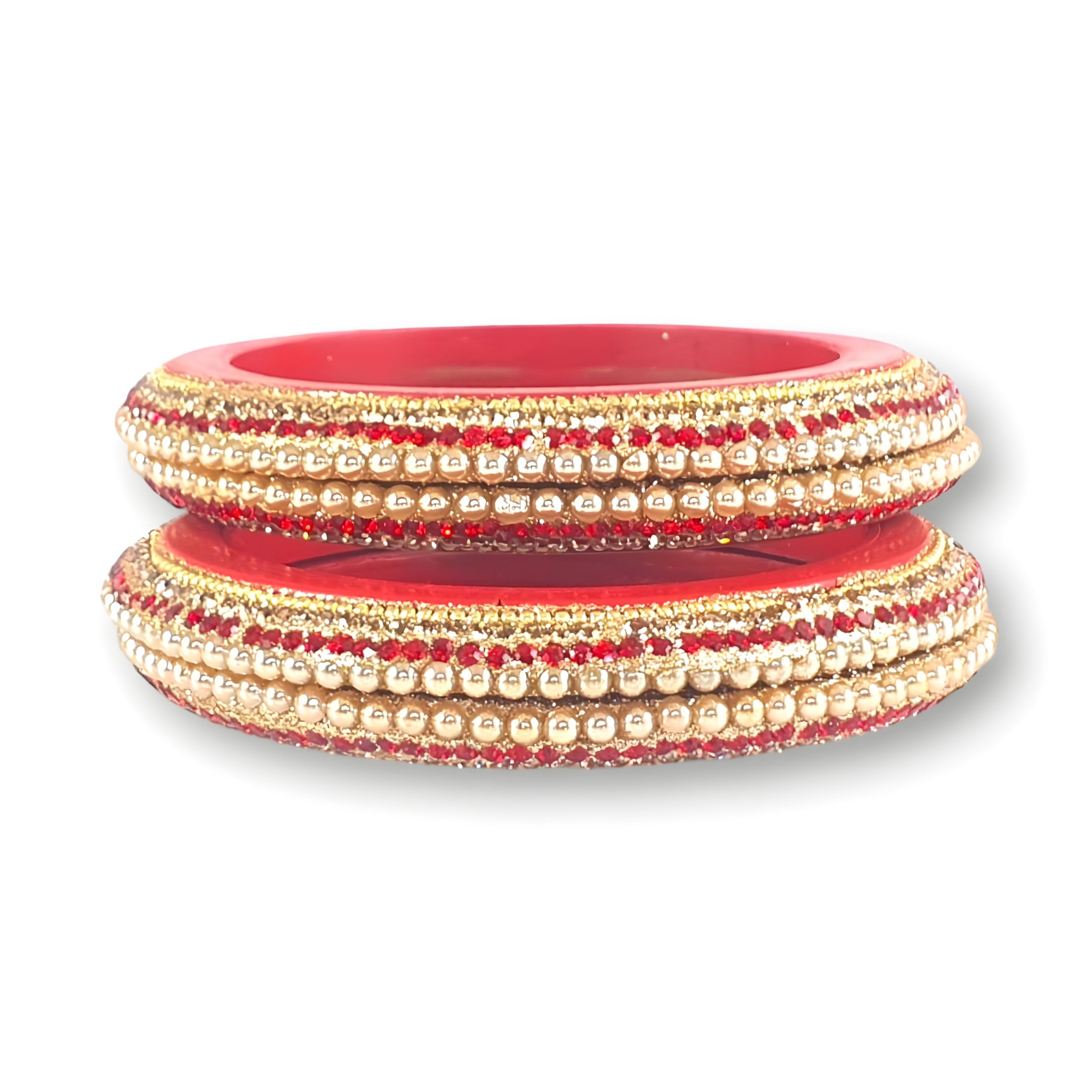 Praavya Lac Bangle Set For Women and Girls | Traditional Rajasthani Bangadi | Jaipuri Design Lakh Chuda | Red Color Bangles | Set of 4 (Red, 2.6) (B0BHQZNPVX) Amazon Price History, Amazon Price Tracker