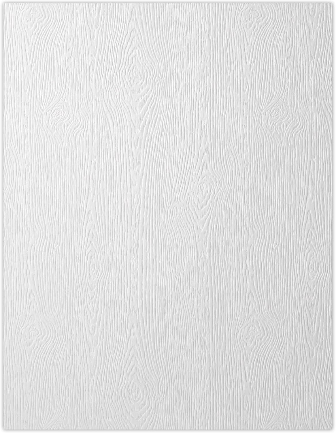LUXPaper 8.5" x 11" Paper | Letter Size | White Birch Woodgrain | 68lb. Text | 50 Qty