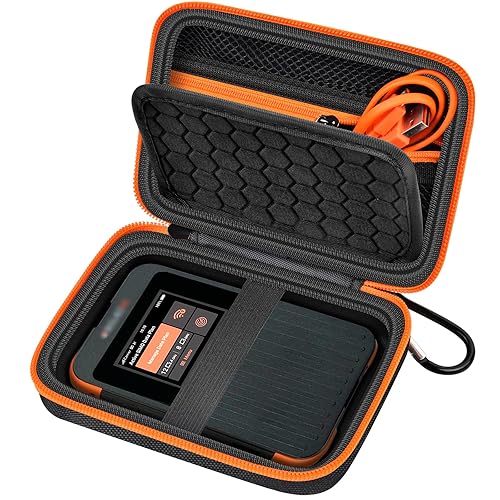 Hard Case Compatible with SIMO Solis 5G/ for Pro 5G WiFi Mobile Hotspot, Travel Router for Hotel WiFi Storage Holder Bag with Mesh Pocket for Charger USB Cable & Accessories (Box Only) - Black