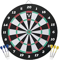 Viper Double Play 2-in-1 Dartboard: Traditional Steel Tip & Baseball Darts, High-Density Coiled Paper with 6 Darts Included