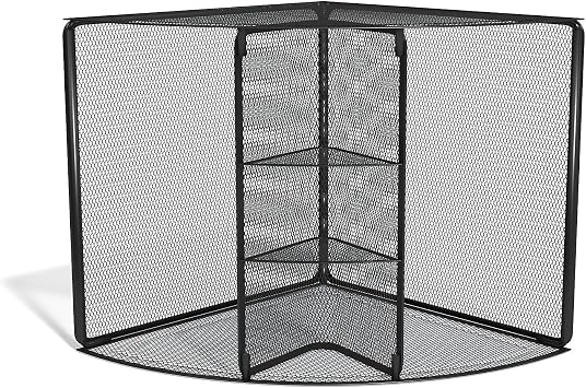 TRU RED Wire Mesh Corner Desk Organizer, 4Compartment, Matte Black, 2Pack SpaceSaving Desktop Storage for Office Supplies