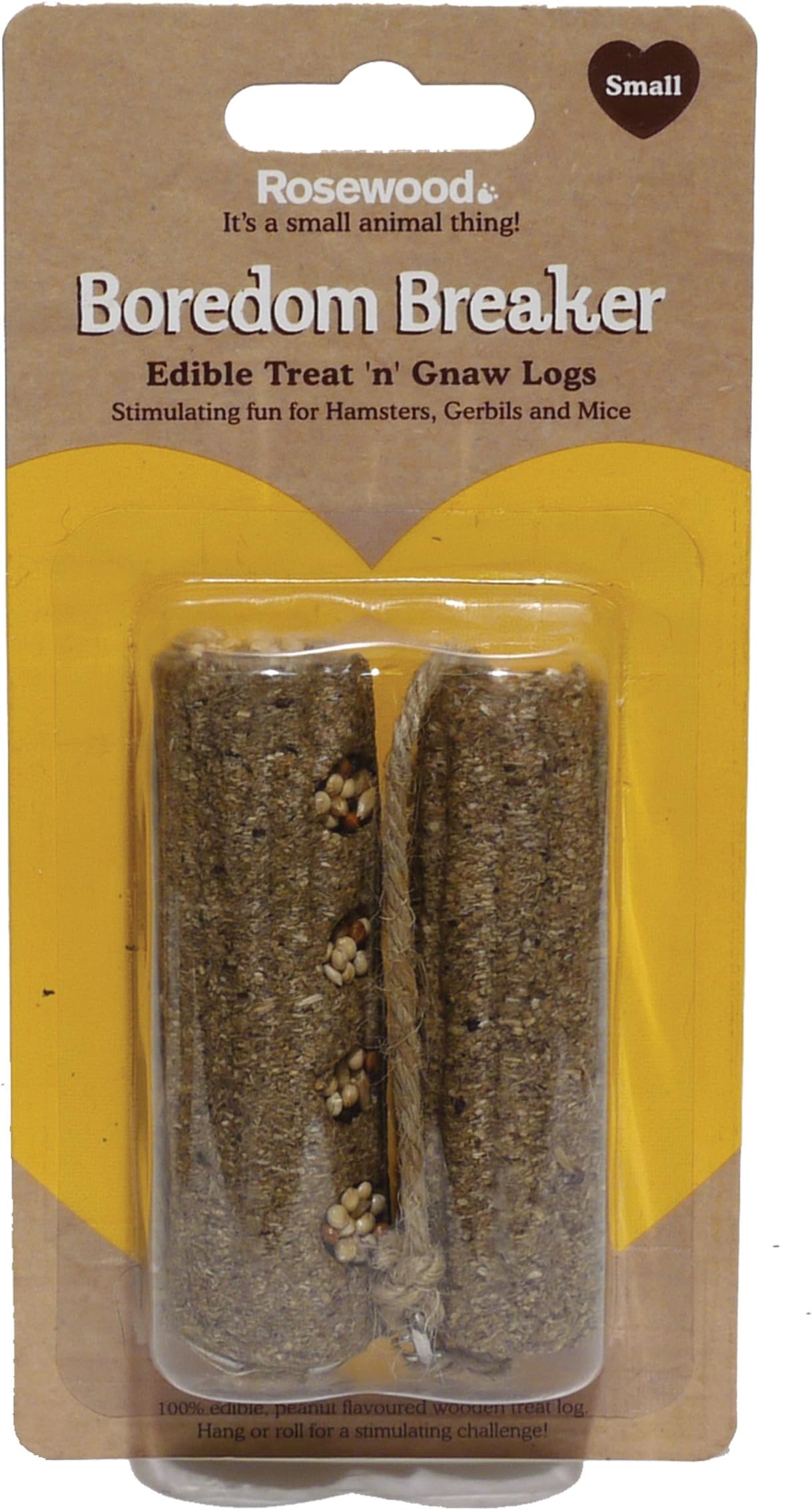 RosewoodBoredom Breaker Treat 'n' Gnaw Log, Large, clear