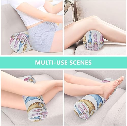 Miniatura 7 de YETTASBIN Bonita almohada redonda cilíndrica de gnomo para aliviar el dolor de cuello, suave y transpirable, almohada de espuma viscoelástica de