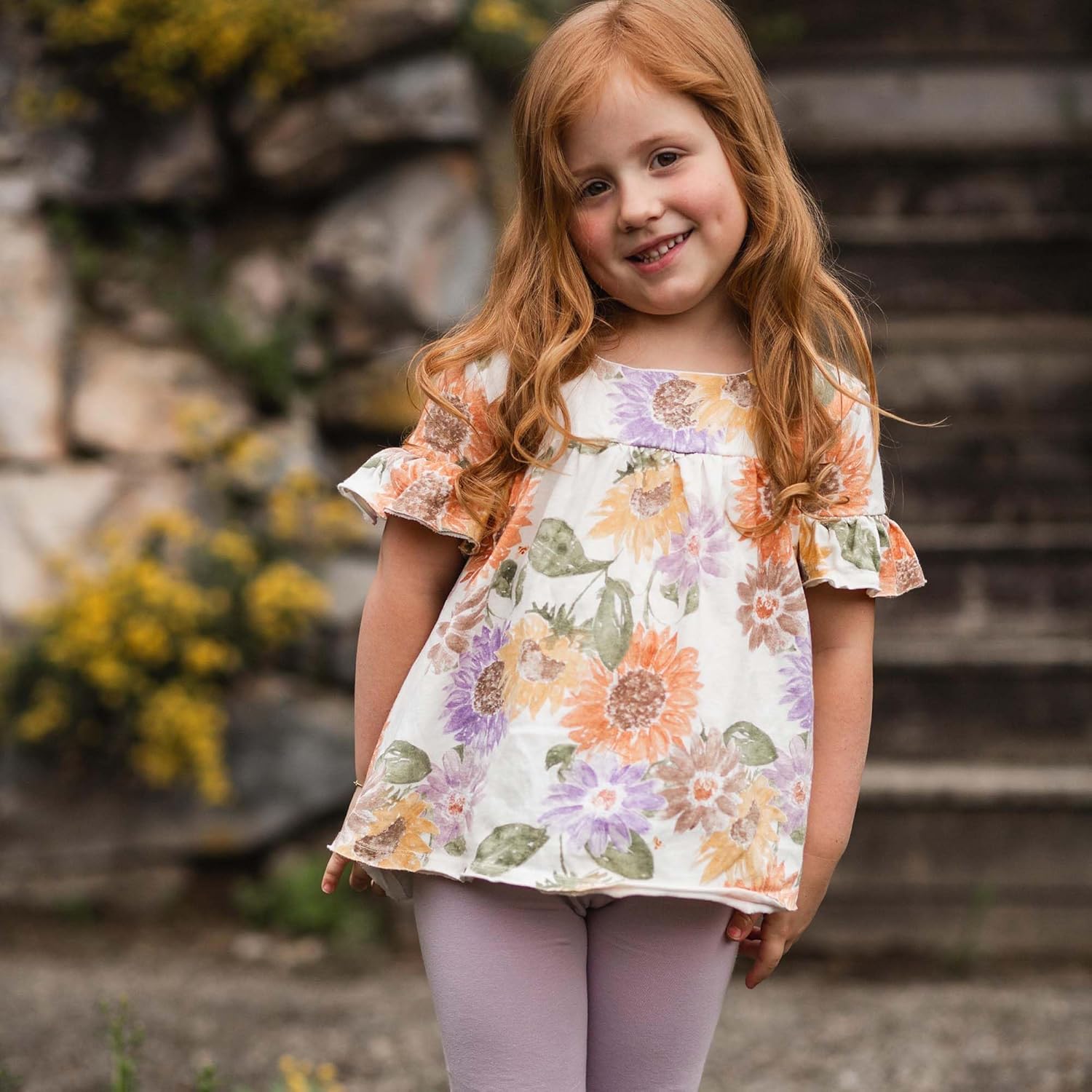 Burt's Bees Baby baby-girls Short Sleeve Top and Leggings Set, Outfit Bundle, 100% Organic Cotton - Image 3