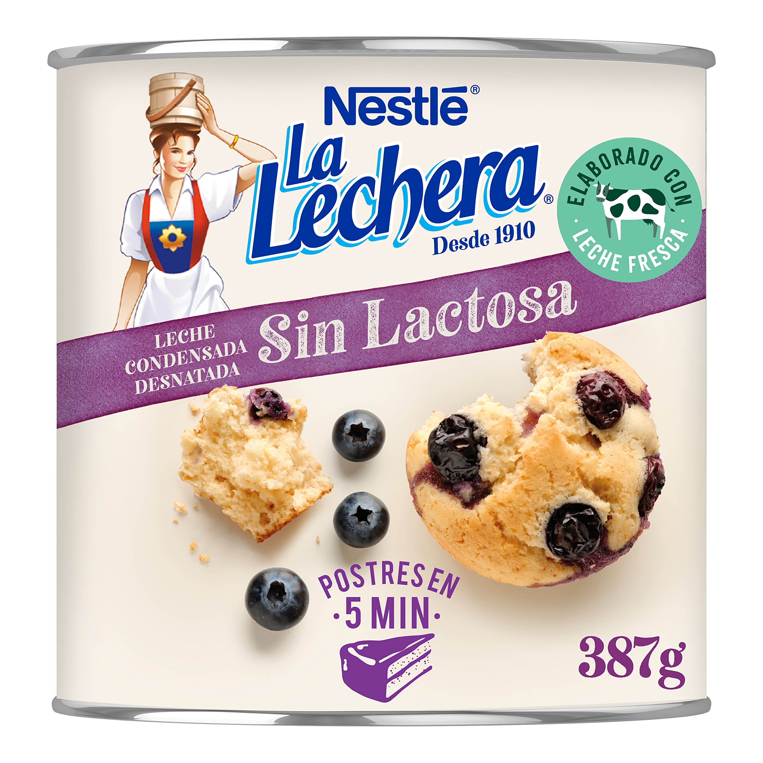 NESTLÉ LA LECHERA Leche condensada desnatada sin Lactosa 387 g