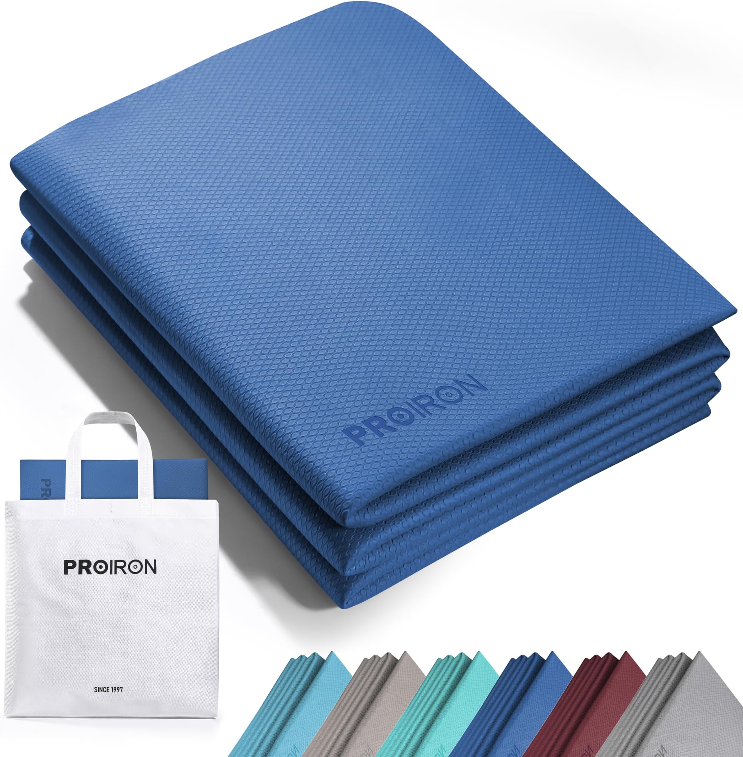 Foldable Yoga Mat 0.24"/0.16" for Home Workout & Travel, Non Slip Travel Yoga Mats with Carry Bag, Packable Yoga Mat for Home Gym, Pilates, Fitness,Stretching