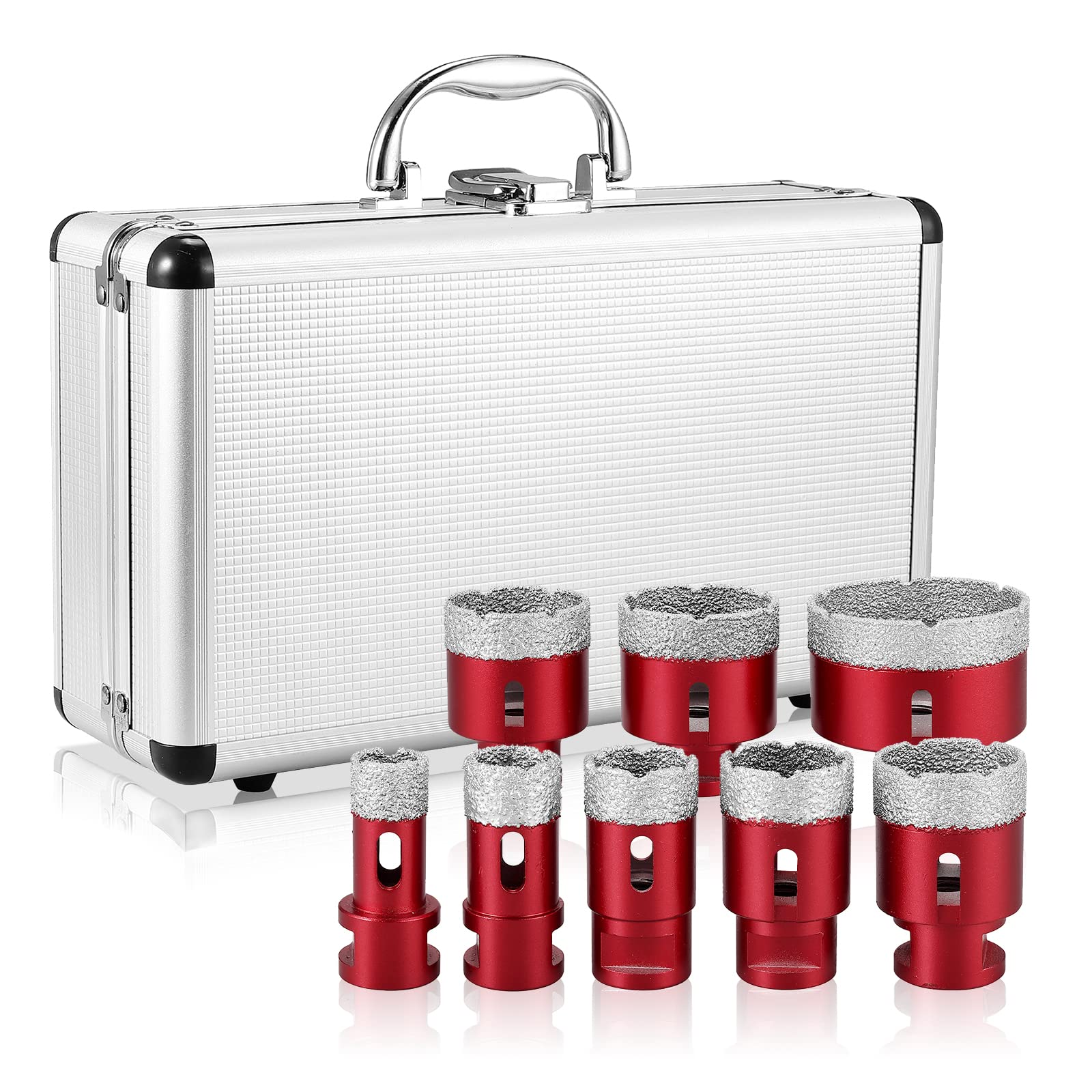 COLFULINE 8PCS Broca de Diamante Seco Soldada,Corona Diamante de Núcleo con 20mm,25mm,30mm,35mm,40mm,45mm,50mm,68mm,Perforación para Azulejos,Cerámica, Mármol, Granito