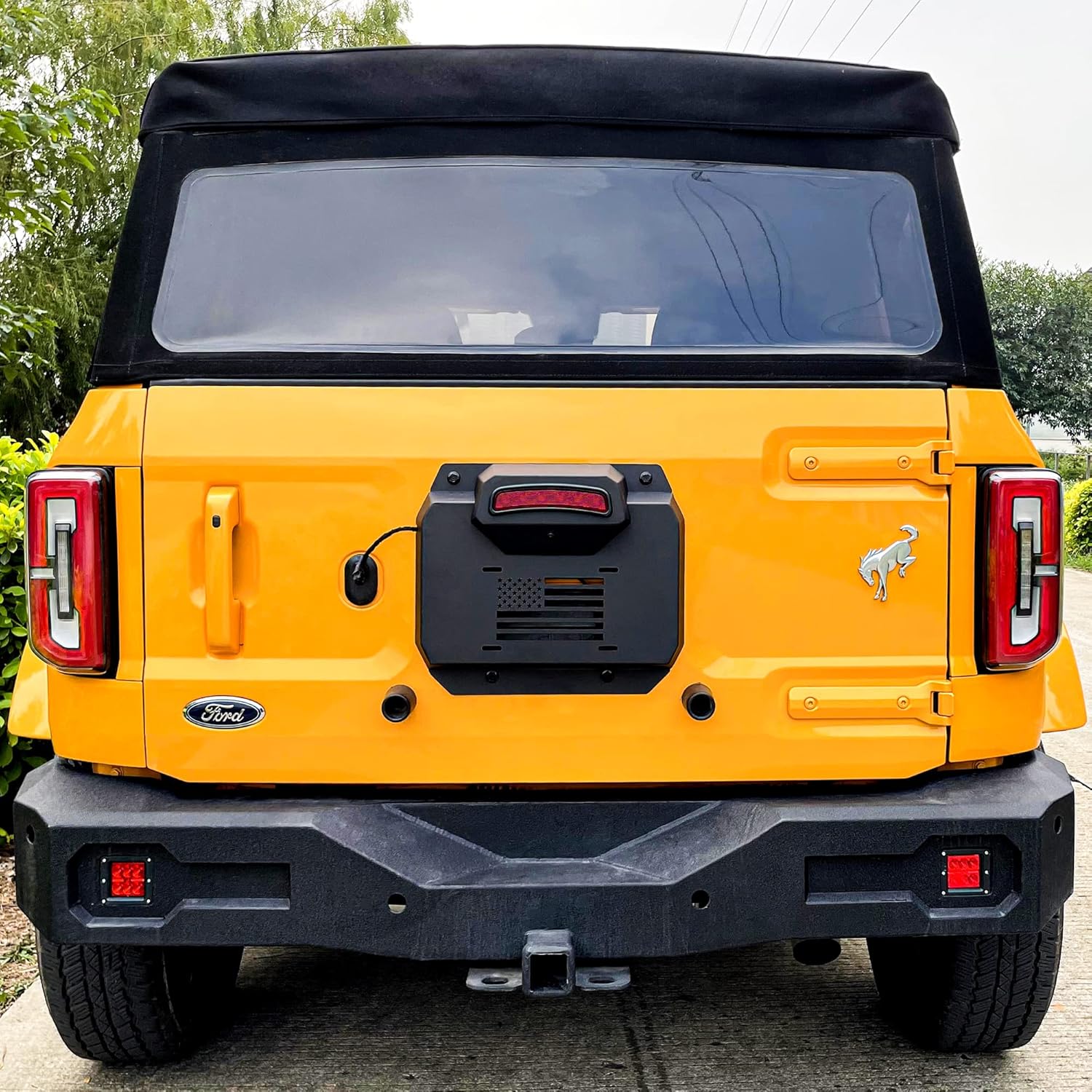 BESTAOO Spare Tire Carrier Delete Filler Plate Tramp Stamp Tailgate Vent-Plate Cover with Aluminum for Ford Bronco 2021 2022 2023 2024 2025 2026 2/4 Door Accessories