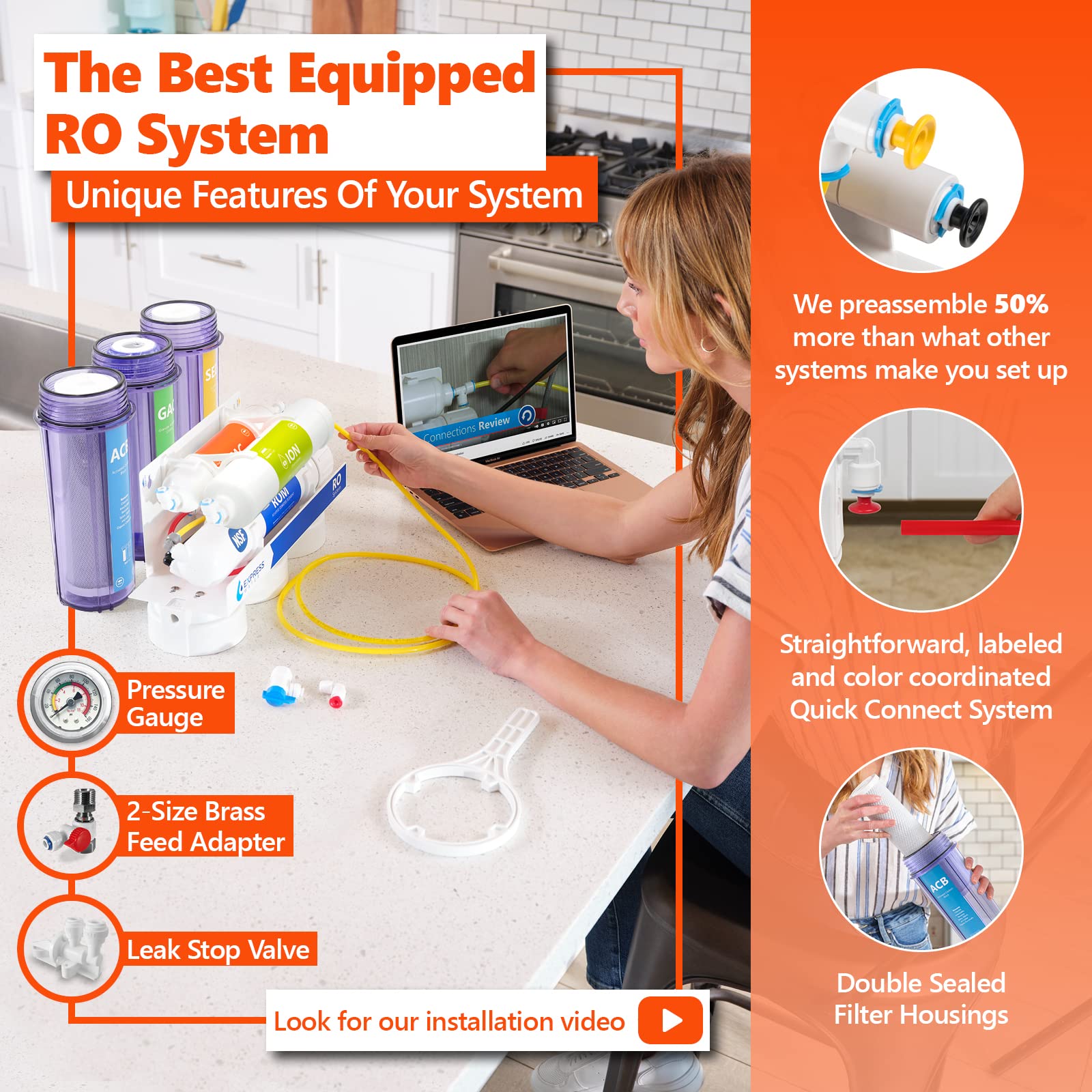 Express Water Reverse Osmosis Deionization Water Filtration System 6 Stage Ro Water Filter With Faucet And Tank Under Sink Water Filter With Deionization Water Filter 100 Gpd Amazon Com Tools Home Improvement