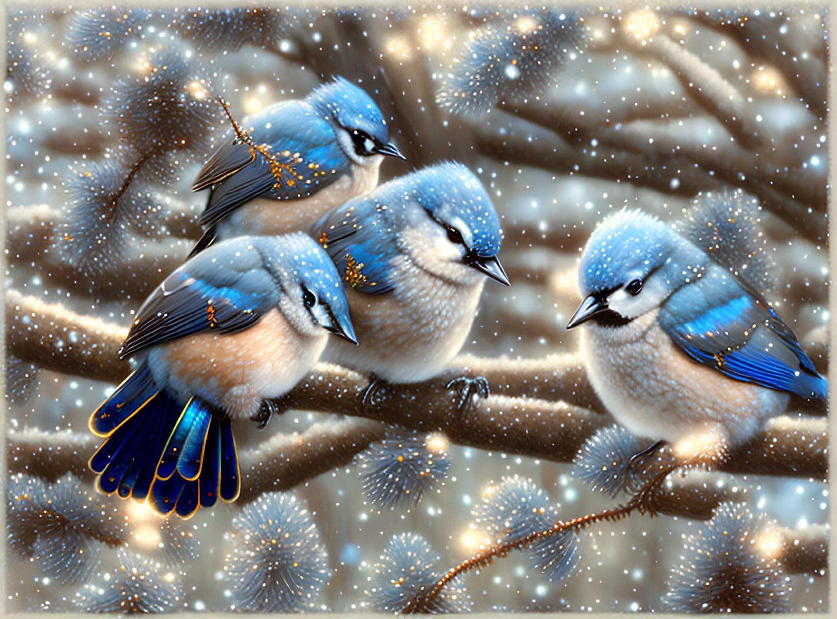 Mignon oiseau bleu poster sur toile douceur et poésie