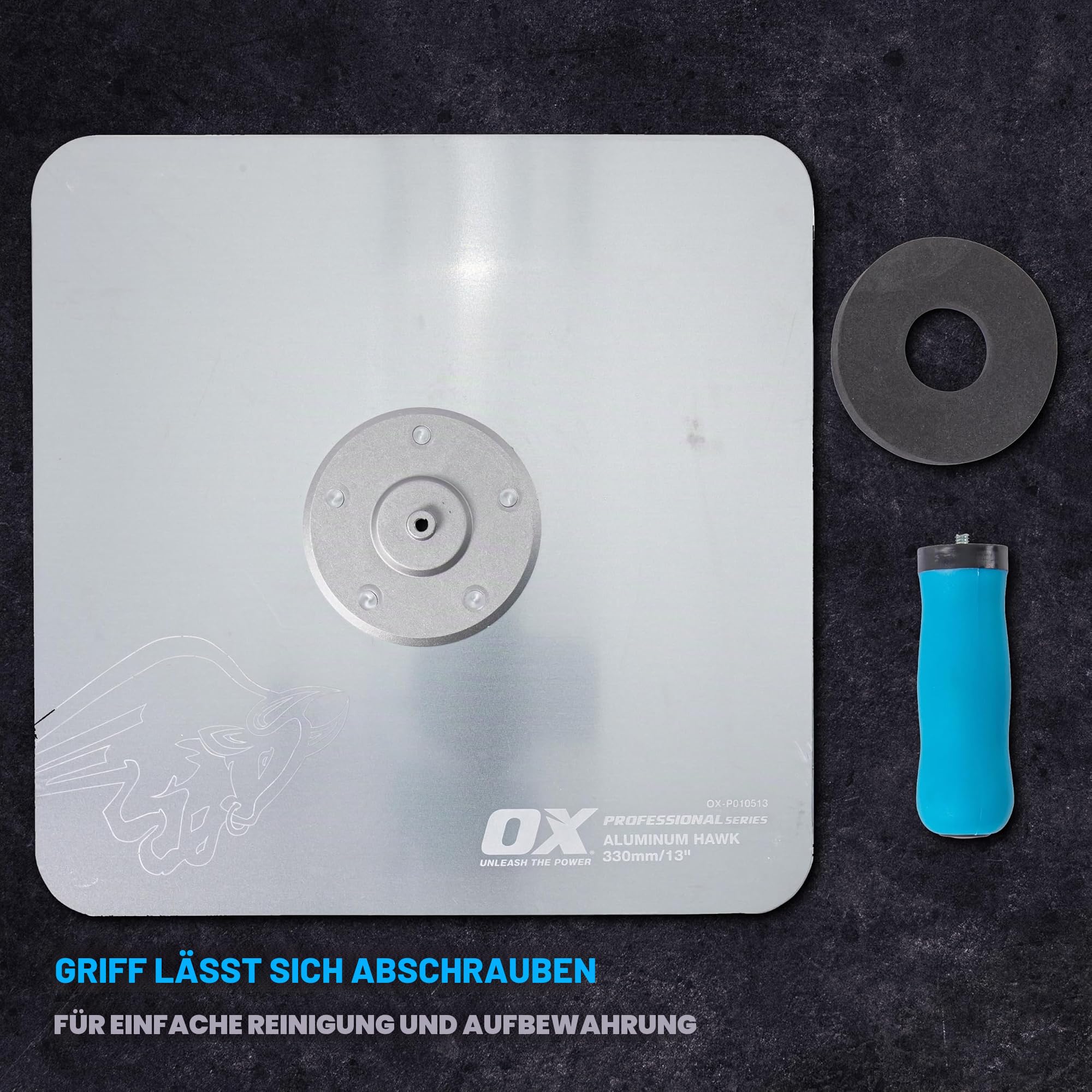 OX Tools OX Pro Hawk Handbrett zum Verputzen aus Aluminium - 330 x330mm