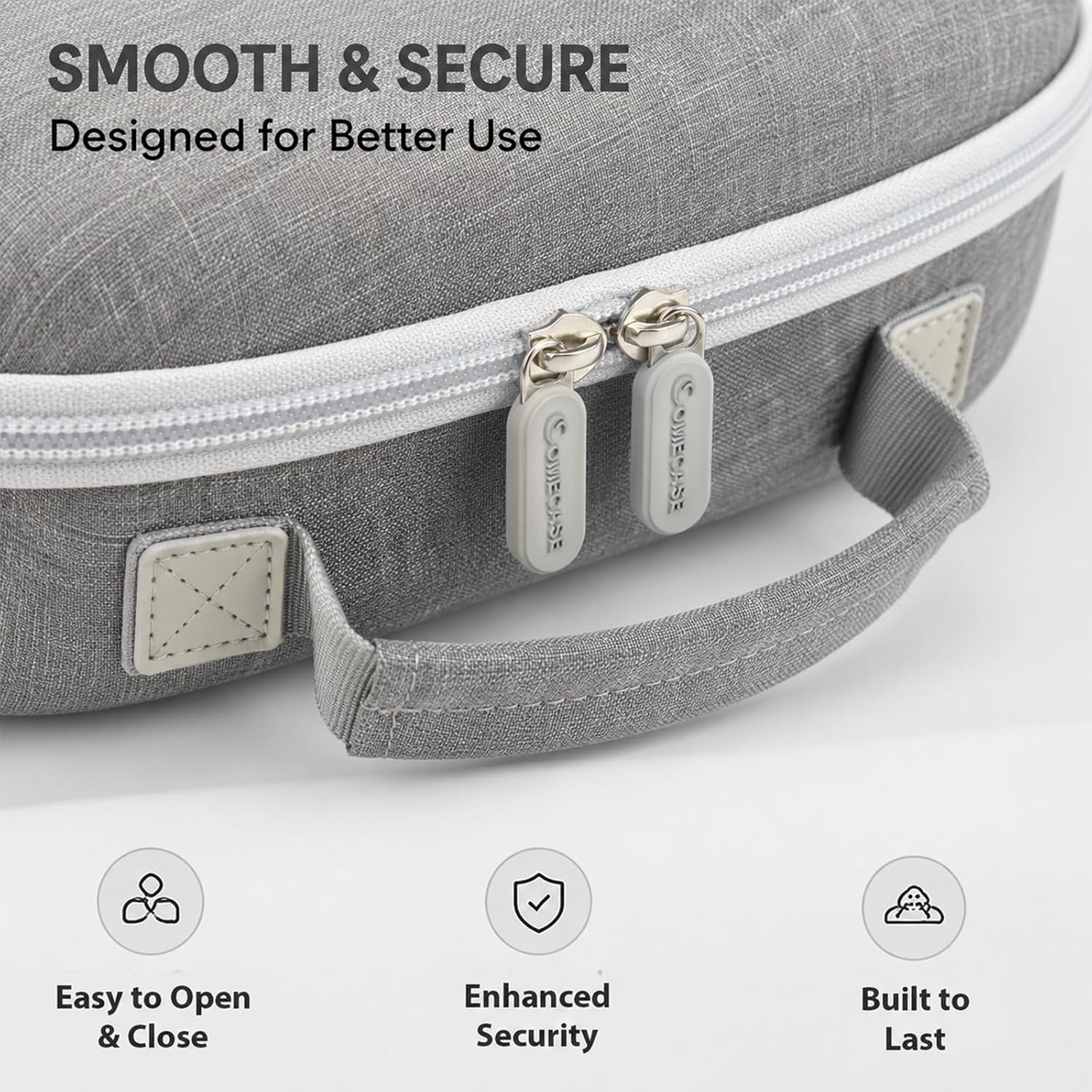 Hard Carrying Case Compatible with Meta Quest 3/ Quest 3S Mixed Reality Headset, VR Gaming Headsets Travel Storage Bag for Touch Controllers and Accessories with Shoulder Strap&Pocket-Grey
