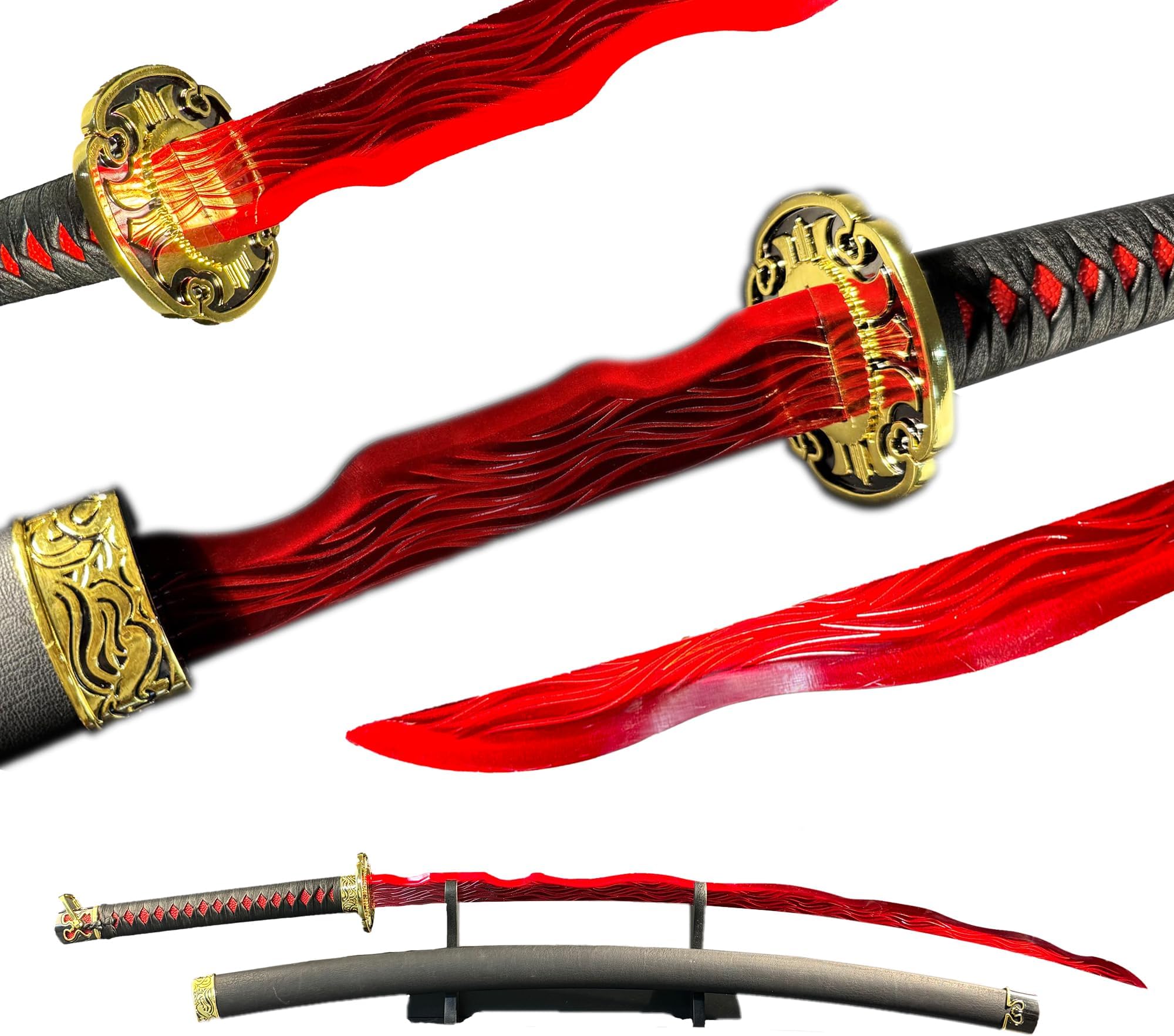 Handcrafted Rivers of Blood Medieval Fantasy Katana Metal, Sword Cosplay for Video Game