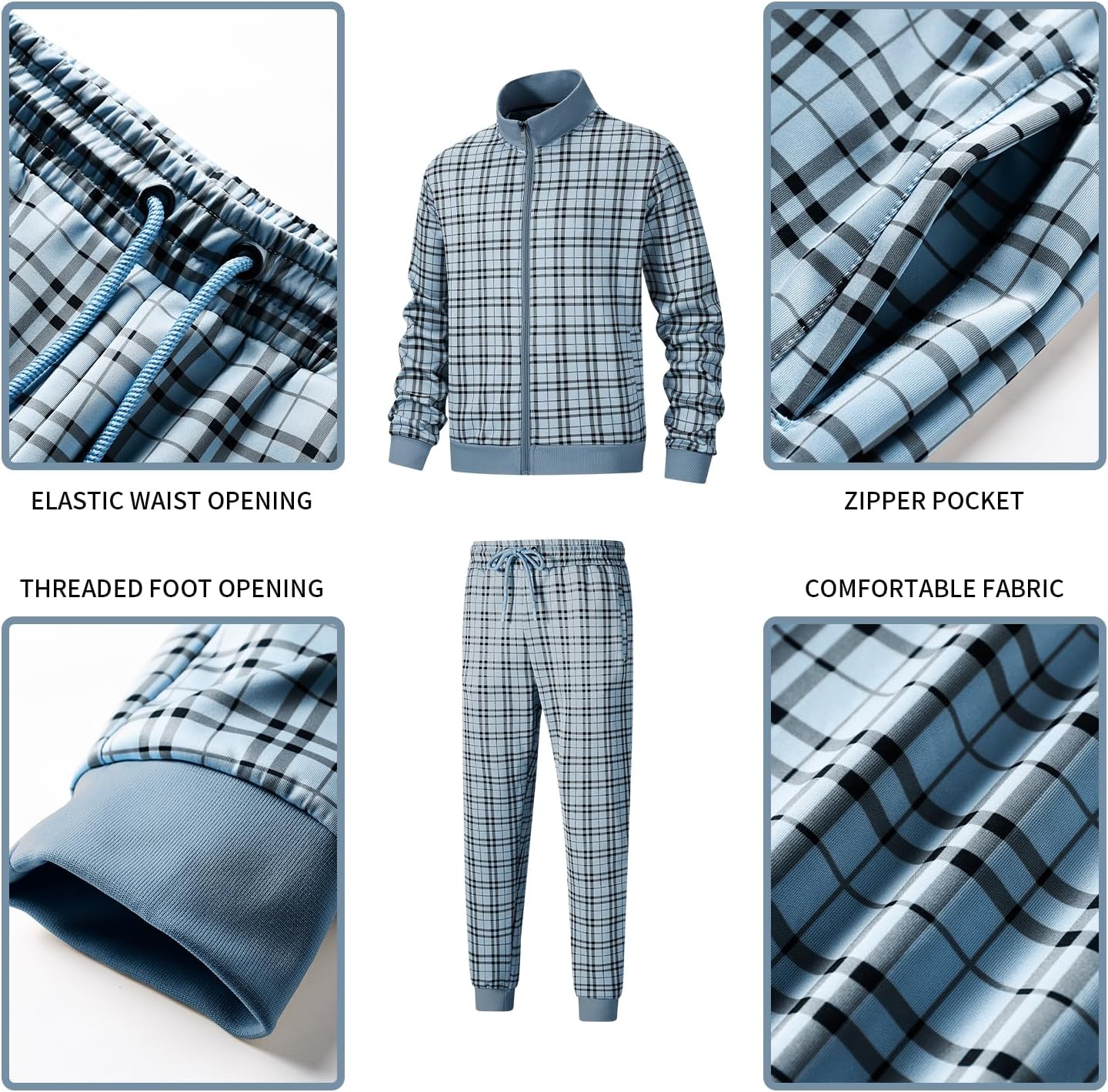 W JIANWANG Men's Casual Tracksuits Long Sleeve Jogging Suits Sweatsuit Sets Track Jackets and Pants 2 Piece Outfit - Image 4