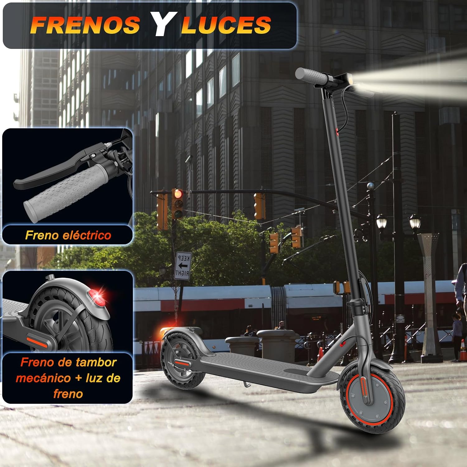 Image showing the Ladped LP60 electric scooter in a folded state, being carried by a person, and stored in a car trunk.