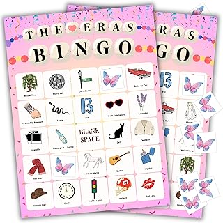 Bingo Taylor Party Favors | Birthday Games | TS Party Supplies for 24 Players | Taylor Party Favors | Birthday Party Favors Decorations | Party Decor, Small
