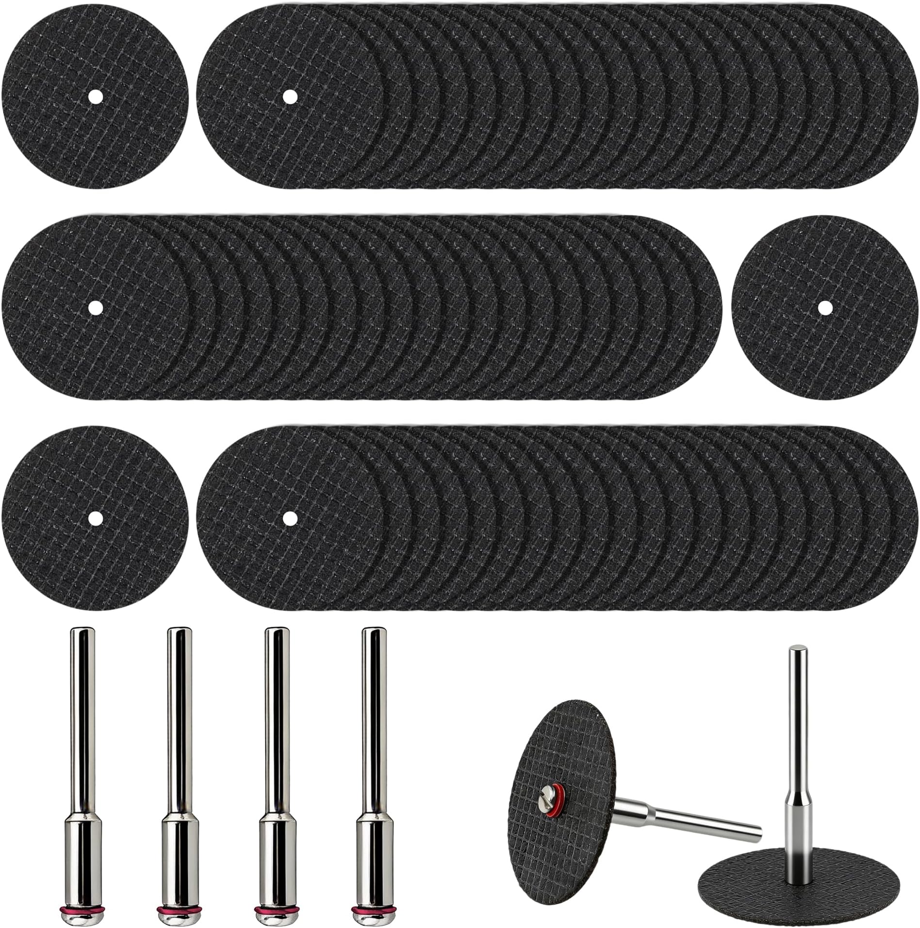 60Pcs Rotary Tool Cut Off Wheel 1-1/4 inch Reinforced Fiberglass Cut Off Wheels and 4Pcs Mandrels