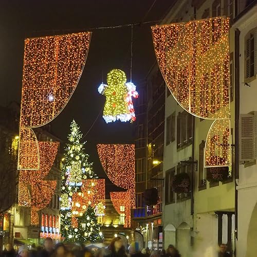 Miniatura 7 de Guirnalda de 220 luces LED naranjas de Halloween de 72.2 ft, 72 pies, 8 modos de luces parpadeantes para decoración interior y exterior, tira de