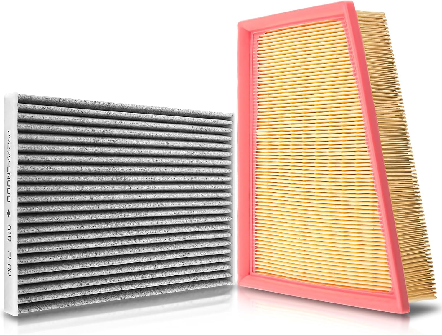 AUTOKAY 16546-ET00A 27277-EN000 Engine Cabin Air Filter Set Fits for Nissan Sentra L4 2.0L 2007 2008 2009 2010 2011 2012 RE# 16546-ET000 82001-66615 82003-71661 27277-1GK0A 27277-EN025 NOT FOR 2.5L