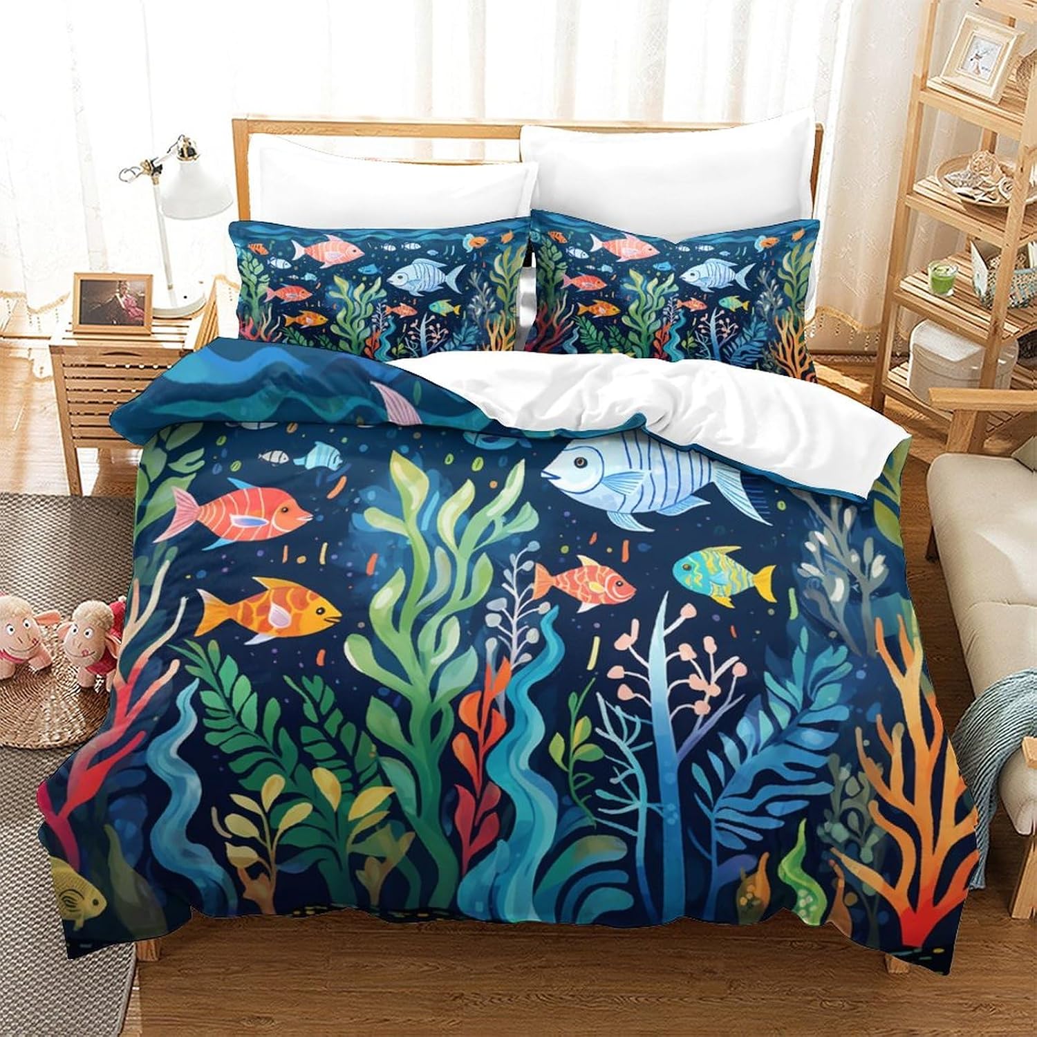 Quilt Cover with 3D Print Duvet Cover Sham Set with Zipper and Corner Ties Ultra Soft Quilt Cover with Zipper Closure Winter Soft Duvet Cover for Men Kids Twin（173x218cm）