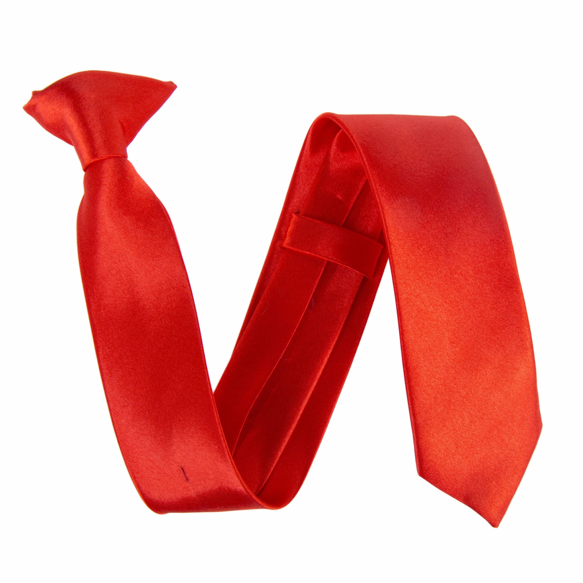 The Tie Company Red Kids Satin Clip On Ties