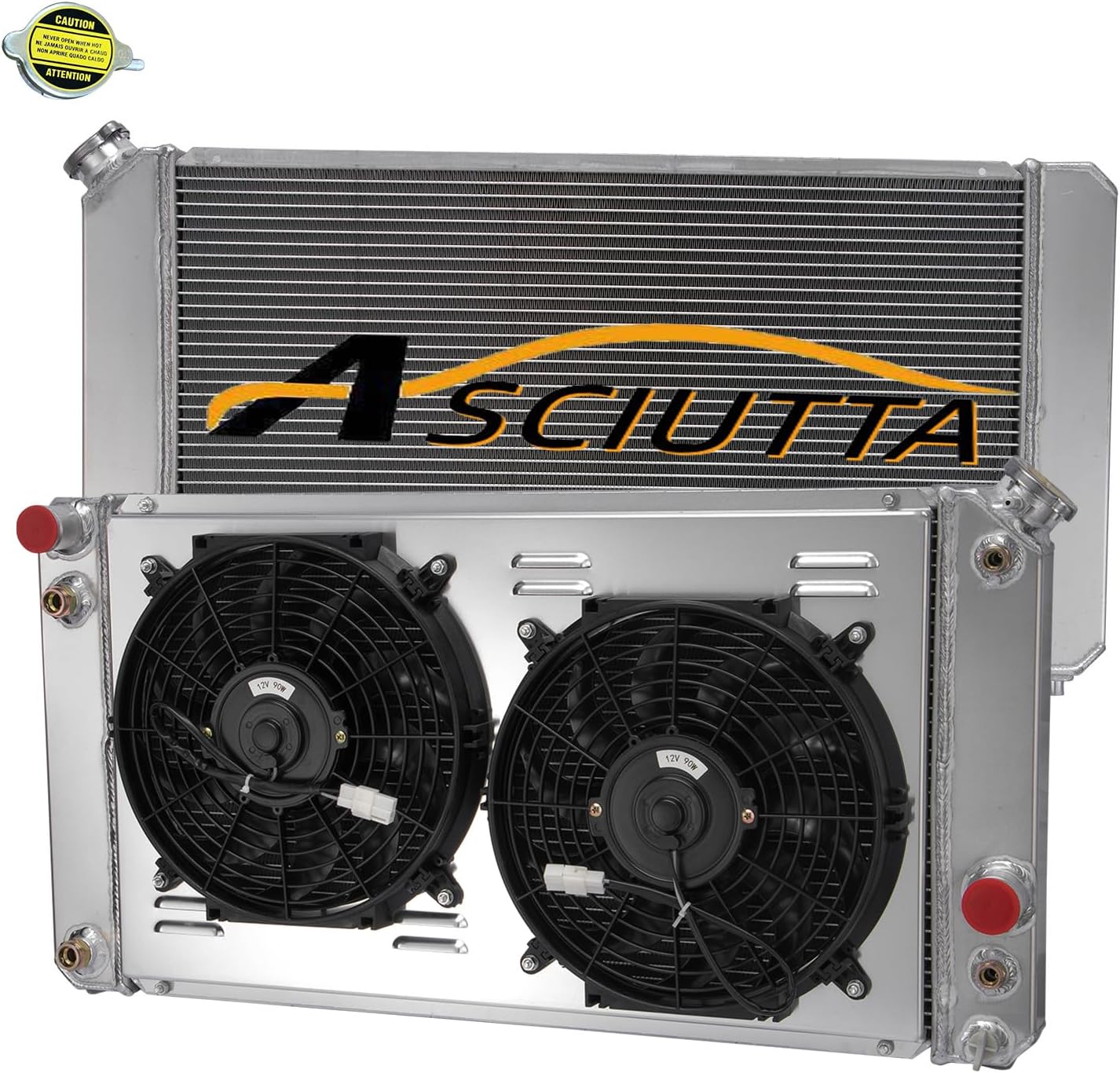 3 Row Radiator Shroud Fan For Chevy Express 1500/2500 Blazer S10 Truck Pickup GMC Jimmy Envoy GMC Sonoma GMC Jimmy GMC Sonoma Isuzu 1986-2005