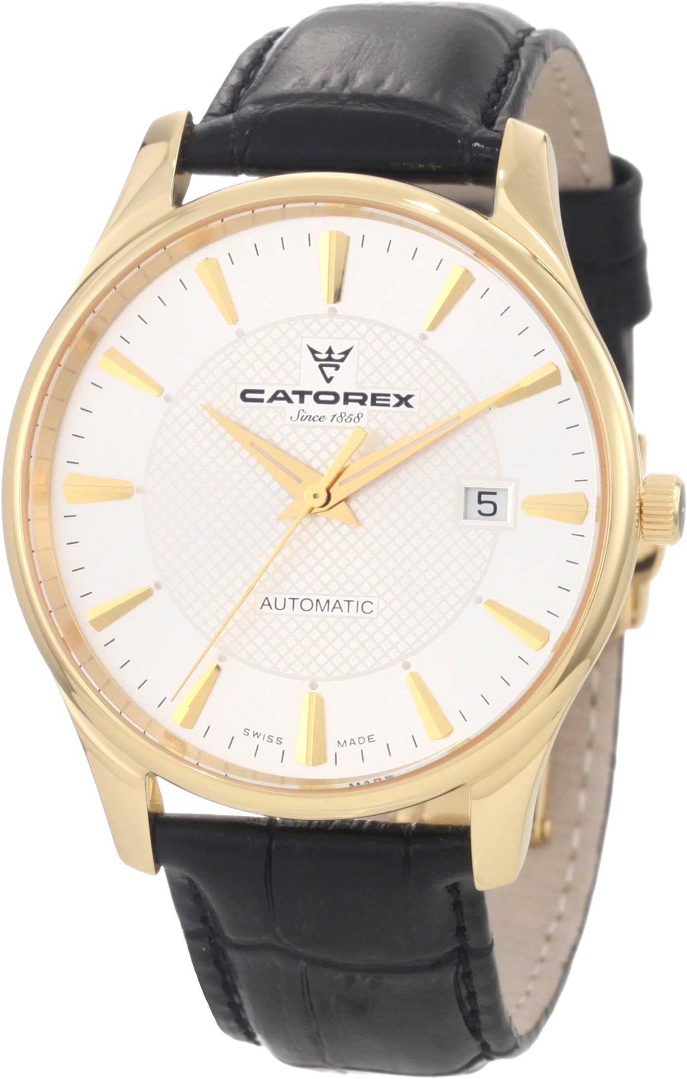 Men's 134.6.8166.451 Attitude Automatic Gold Plated Crocodile Patterned Watch