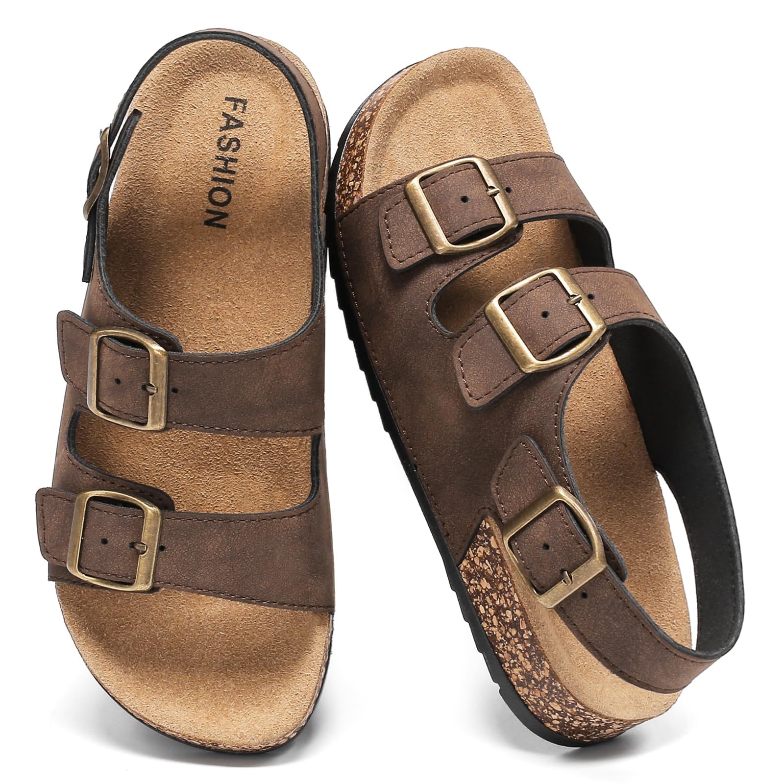 zaxunai Sandali Donna Zoccoli Uomo con Cinturino Regolabile Sughero Plantare Sandali Estate Estive Punta Aperta Antiscivolo Gomma Suole Pantofole Adulto Moda Sandalo All'aperto Ciabatte