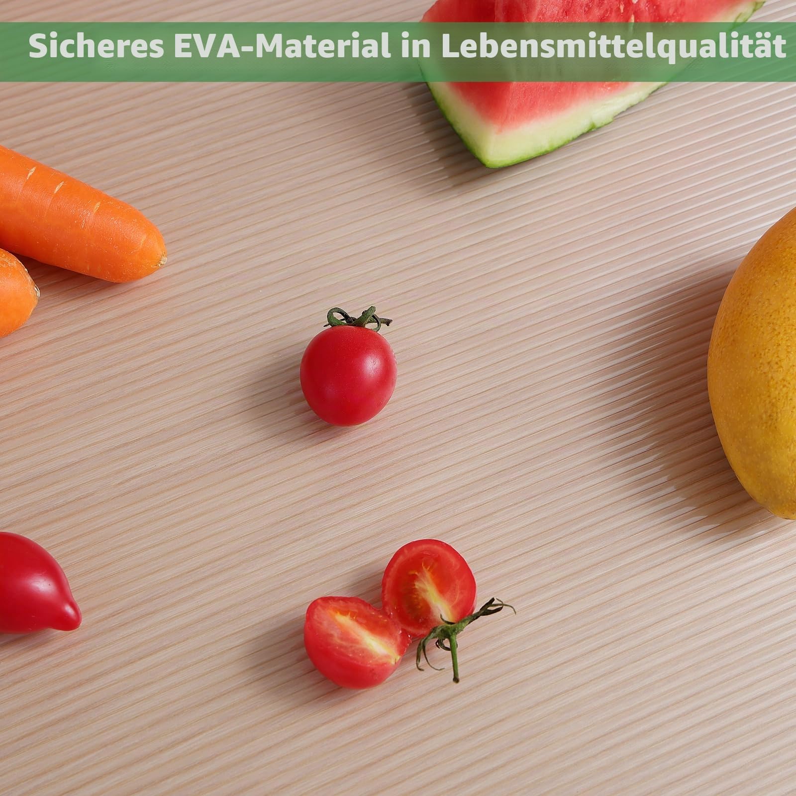 Regaleinlagen, 61 cm x 6,1 m, Regaleinlagen für Küchenschränke, antihaftbeschichtet, Regalauskleidung, Schubladenmatten, Eva-Schutz für Schrank, transparent gerippt