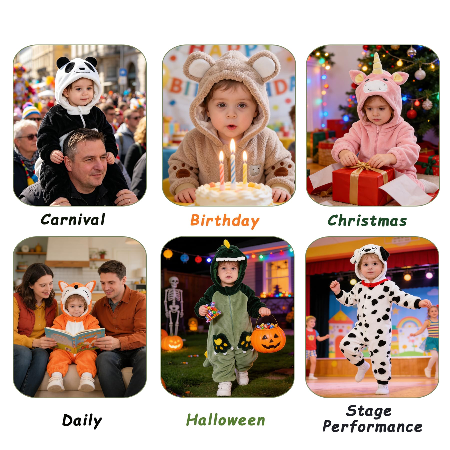 Unisex Bambino Inverno Pagliaccetto Dinosauro Dalmatians Cucire Animale Stile Flanella Cosplay Halloween Costume Attrezzatura