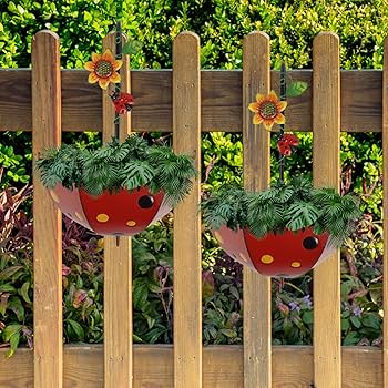 Amazon | 壁掛けフラワープランター - 金属製壁掛けプランター