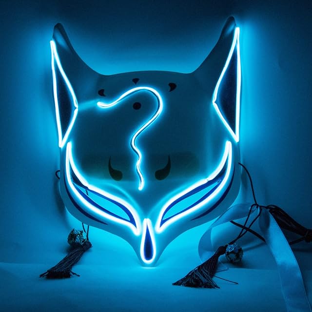VICKYPOP Fox Cosplay Mask Halloween LED Mask Party Props