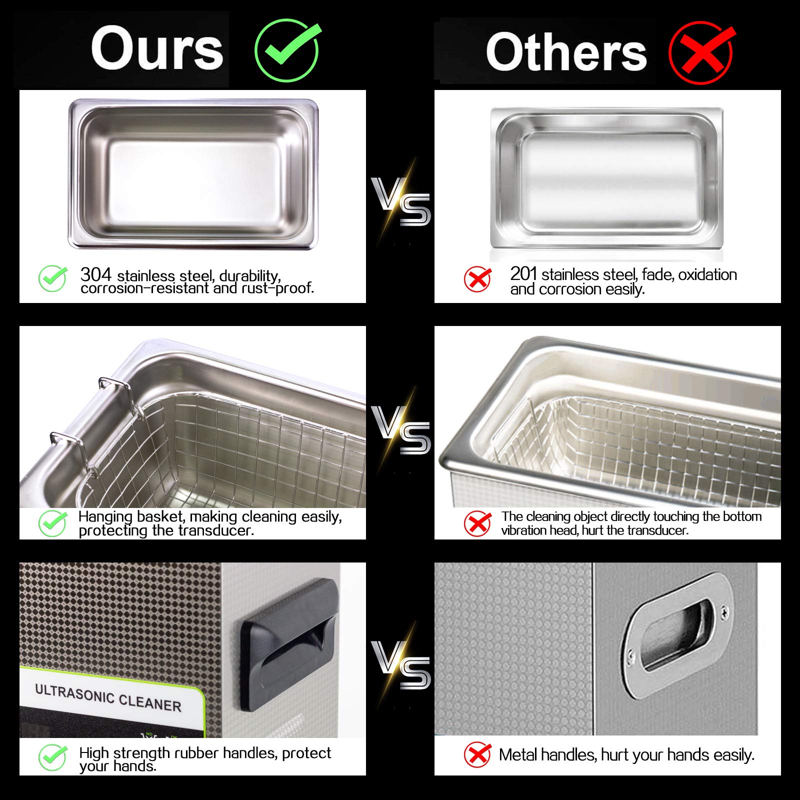 ONEZILI Ultrasonic Cleaner 10L, 240W Ultrasonic Carburetor Cleaner