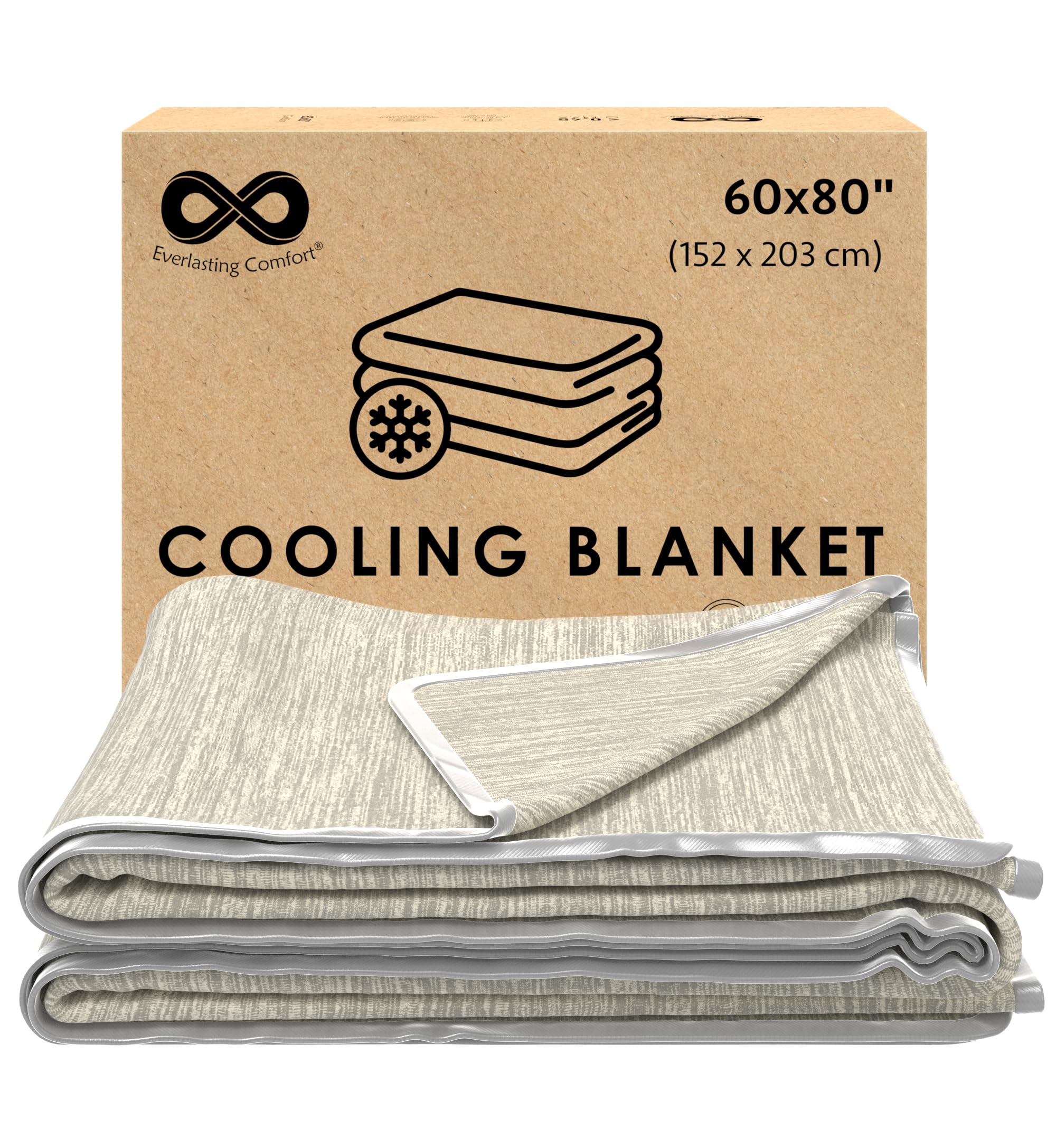 Cooling Blanket for Hot Sleepers - Dual Sided Bamboo Summer Blanket Cools Body Temperature up to 10 Degrees in Under 5 Minutes- Light Cooling Throw Blanket For Sleeping (152x203cm)