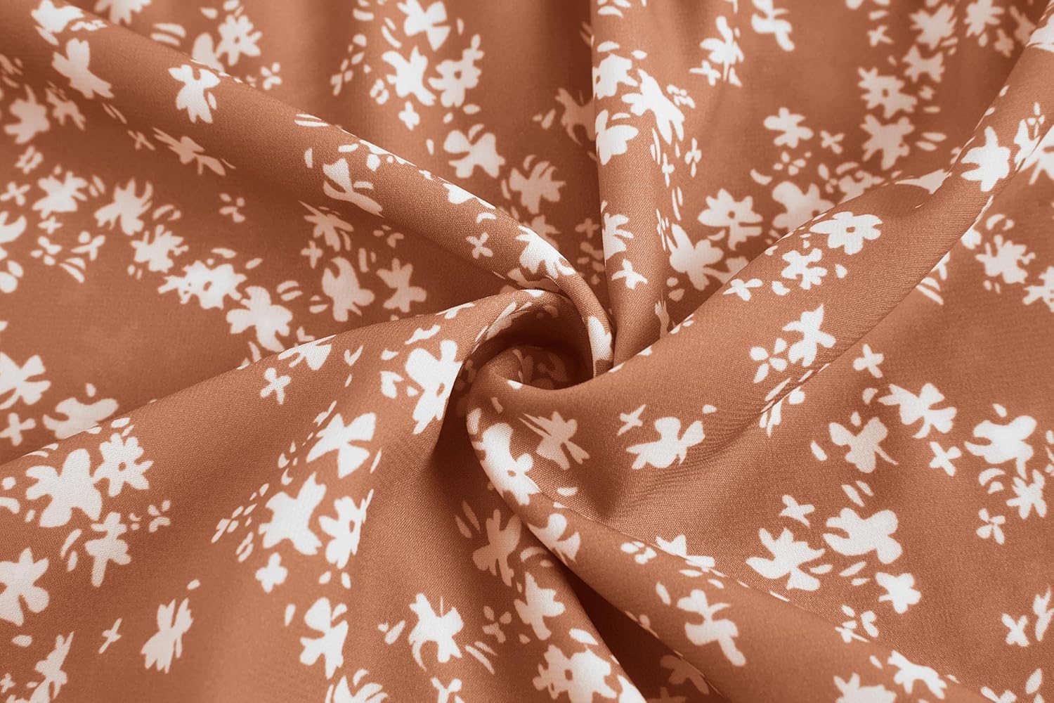 Girls Summer Dress Kids Floral Square Neck Puff Sleeve A-Line Midi Dresses - Image 6