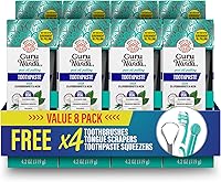 Vista 12 de GuruNanda Pasta de dientes con hidroxiapatita, libre de SLS y fluoruro, pasta de dientes blanqueadora con raspador de lengua y exprimidor - Refresca