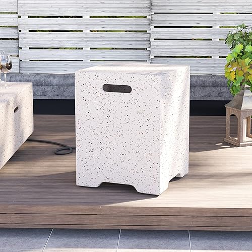 Miniatura 7 de HOMPUS Cubierta para tanque de propano de 16 pulgadas para mesa de fuego, cubierta para tanque de gas de 20 libras, mesa de parrilla de concreto