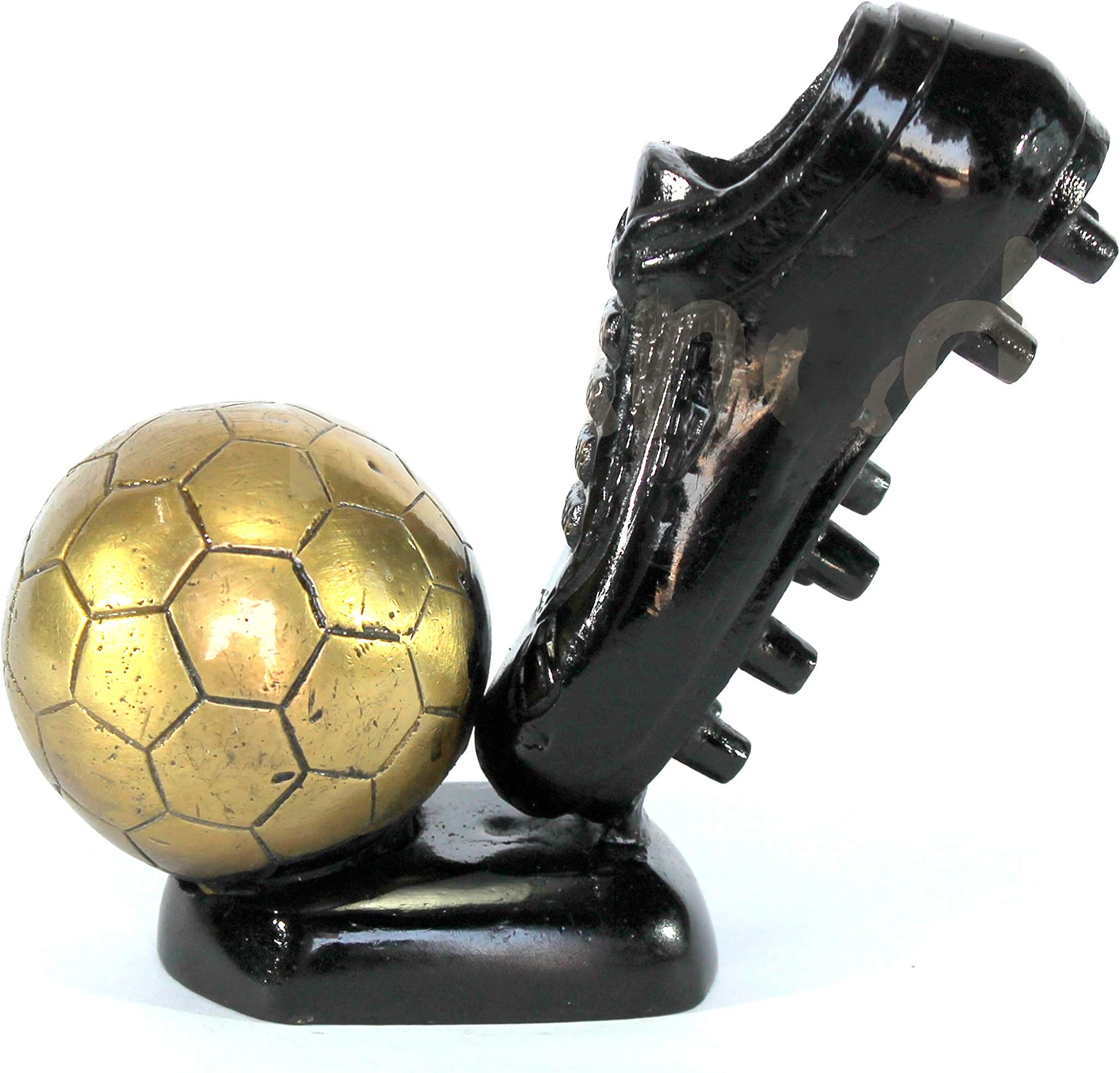 ESPLANADE Beautiful Brass Decorative Soccer Ball and Shoe Showpiece | Home Decor | Brass Sculpture | World Cup Golden Boot Trophy Look-Alike | European Golden Shoe Look-Alike