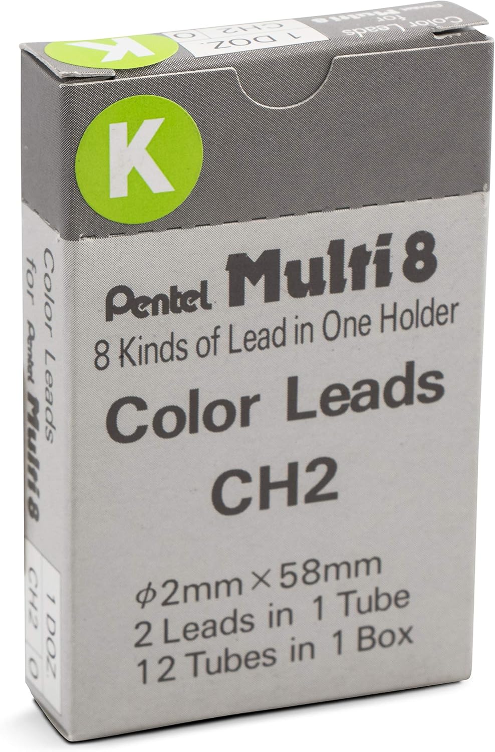 Pentel Arts 8 Colour Pencil Lead Refill, Light Green, 24 Pieces of Lead (CH2-K)
