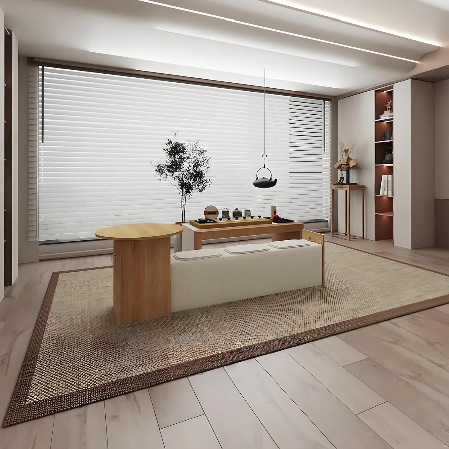 Folding Stool with PU Cushion and Side Table - Versatile Paper Stool for Coffee Table, Shoe Change Stools, and Benches