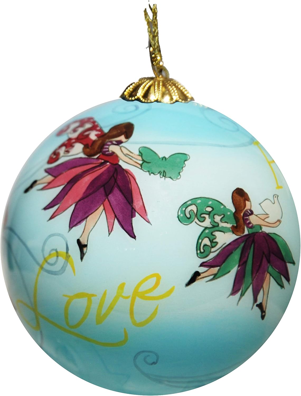 Blown Glass Christmas Ornament | Angels and Fairies | Hand Painted Inside | Original Art | Includes Gift Box - Image 3