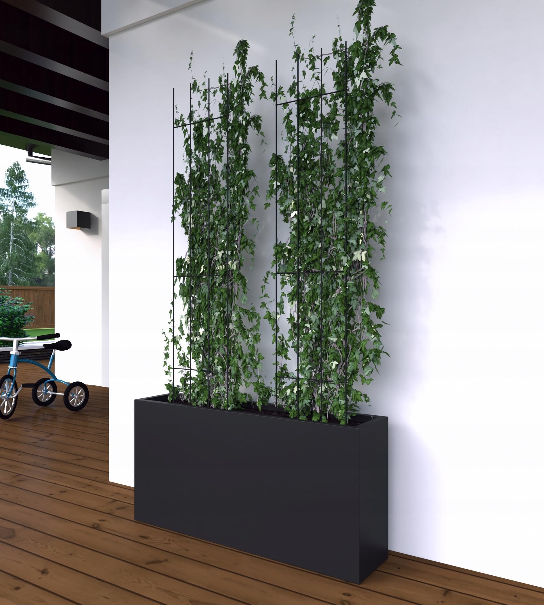 Kapaga – Lot de 3 Treillis pour Plantes grimpantes 150 cm – Tuteur de Jardin en métal – Support pour Plantes grimpantes, Fleurs et arbustes – Treillis extérieur décoratif – Noir | Support pour plantes grimpantes - Support de fleurs - Support pour plantes