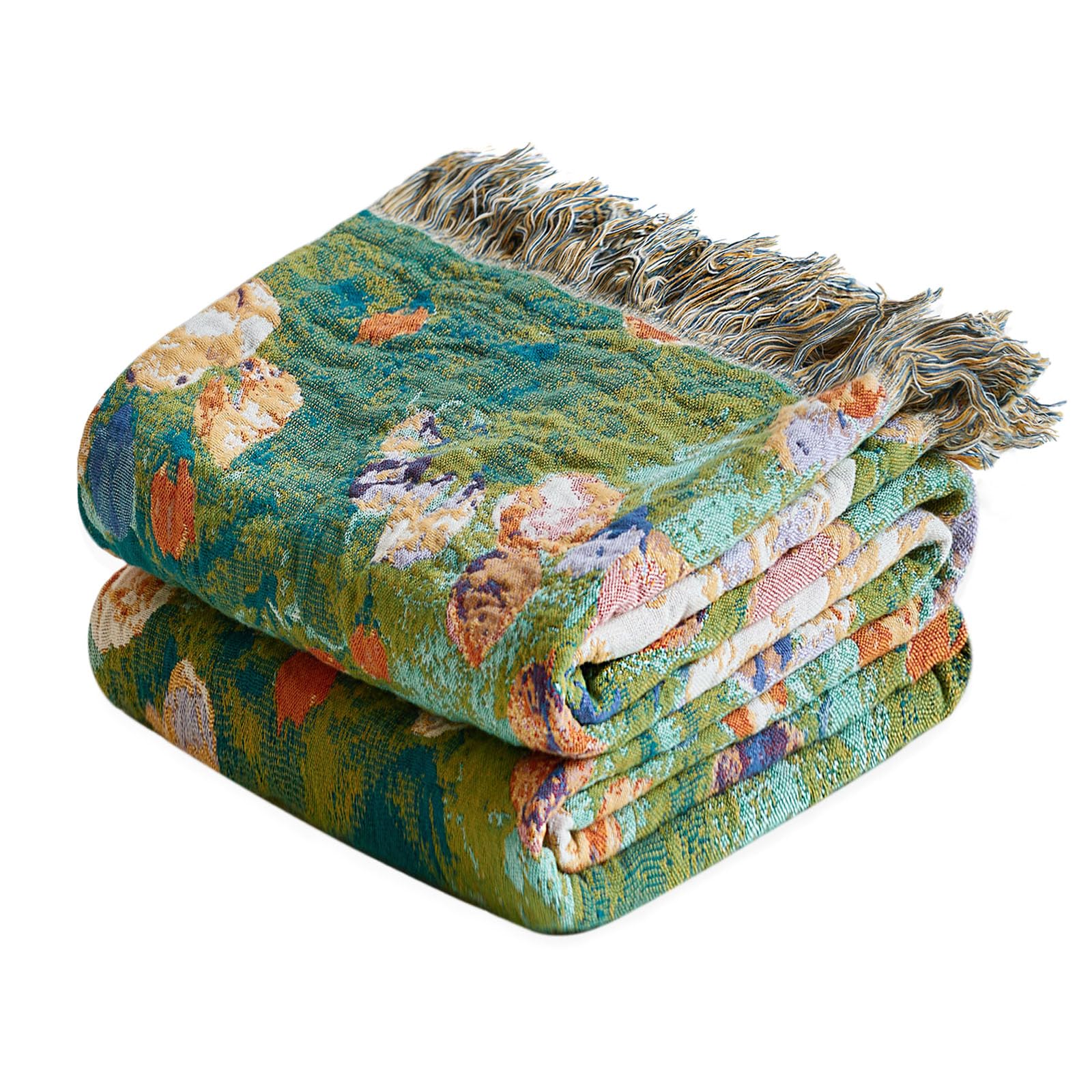 LUTBM Boho Throw Blanket for Couch Chair 50"x60", Cotton Cozy Bed Blankets
