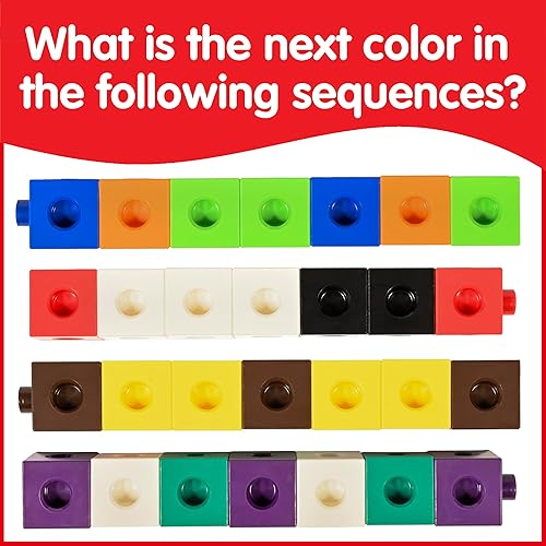 Miniatura 23 de edxeducation Cubos de enlace Juego de 100 Cubos de conteo Juguetes de clasificación de colores Manipulativos matemáticos para preescolares