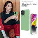 YATWIN Silicone Back Case for iPhone 14 Pro Max, Soft-Touch Phone Back Cover for Apple iPhone 14 Pro Max - Mint Green gallery image